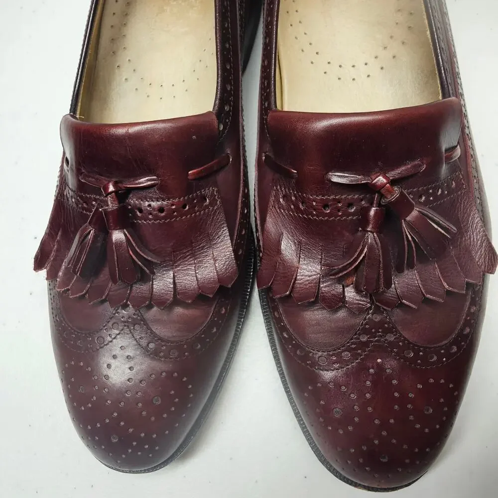 Rockport VTG Full Brogue Wing Tassel Loafers with Fringe Men's Size 11